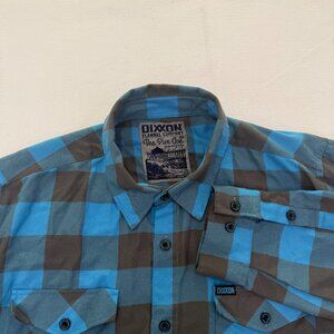 Dixxon Flannel Company Pier Ave Blue Gray Plaid Flannel Shirt Mens 2XT Tall